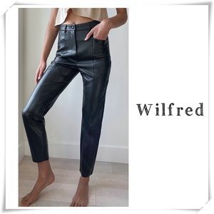 Aritzia Wilfred Rebel Vegan Leather Slim Fit Pant in Black Size 4